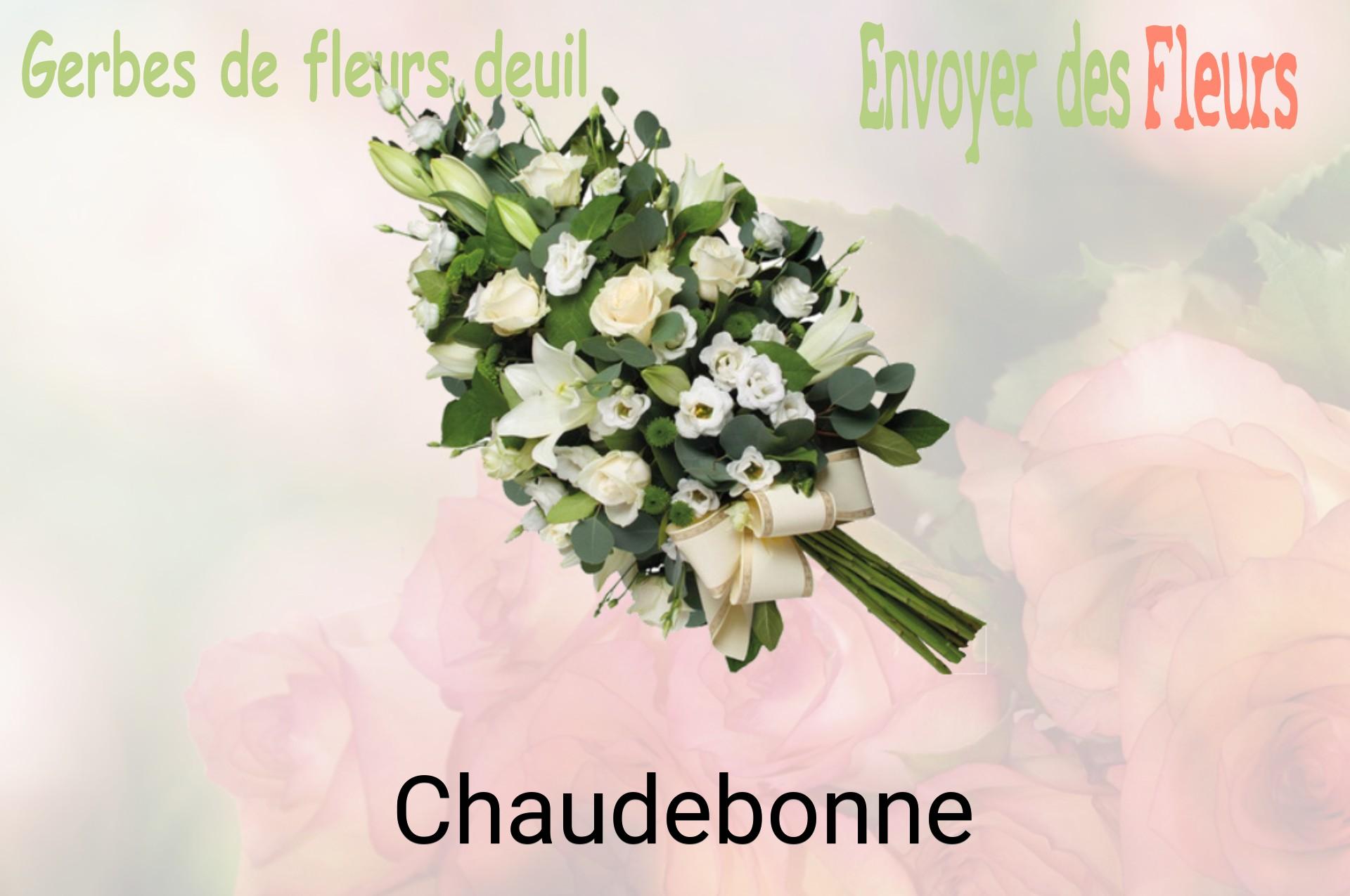 Gerbe de fleurs de deuil livrée à Chaudebonne